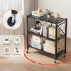 imageSimple Deluxe 4Tier Folding Storage Shelves 2795quot W x 1496quot D x 4961quot H Foldable Shelving Unit 1000 Lbs Loading Capacity Black3Tier  28W x 15D x 34H