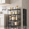 imageSimple Deluxe 4Tier Folding Storage Shelves 2795quot W x 1496quot D x 4961quot H Foldable Shelving Unit 1000 Lbs Loading Capacity Black4Tier  28W x 15D x 49H