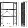 imageSimple Deluxe 4Tier Folding Storage Shelves 2795quot W x 1496quot D x 4961quot H Foldable Shelving Unit 1000 Lbs Loading Capacity Black4Tier  28W x 15D x 49H