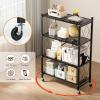 imageSimple Deluxe 4Tier Folding Storage Shelves 2795quot W x 1496quot D x 4961quot H Foldable Shelving Unit 1000 Lbs Loading Capacity Black4Tier  28W x 15D x 49H