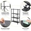 imageSimple Deluxe 4Tier Folding Storage Shelves 2795quot W x 1496quot D x 4961quot H Foldable Shelving Unit 1000 Lbs Loading Capacity Black4Tier