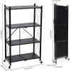 imageSimple Deluxe 4Tier Folding Storage Shelves 2795quot W x 1496quot D x 4961quot H Foldable Shelving Unit 1000 Lbs Loading Capacity Black4Tier