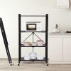 imageSimple Deluxe 4Tier Folding Storage Shelves 2795quot W x 1496quot D x 4961quot H Foldable Shelving Unit 1000 Lbs Loading Capacity Black4Tier