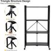 imageSimple Deluxe 4Tier Folding Storage Shelves 2795quot W x 1496quot D x 4961quot H Foldable Shelving Unit 1000 Lbs Loading Capacity Black4Tier
