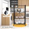 imageSimple Deluxe 4Tier Folding Storage Shelves 2795quot W x 1496quot D x 4961quot H Foldable Shelving Unit 1000 Lbs Loading Capacity Black4Tier