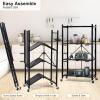 imageSimple Deluxe 4Tier Folding Storage Shelves 2795quot W x 1496quot D x 4961quot H Foldable Shelving Unit 1000 Lbs Loading Capacity Black4Tier