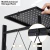 imageSimple Deluxe 4Tier Folding Storage Shelves 2795quot W x 1496quot D x 4961quot H Foldable Shelving Unit 1000 Lbs Loading Capacity Black4Tier