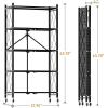 imageSimple Deluxe 4Tier Folding Storage Shelves 2795quot W x 1496quot D x 4961quot H Foldable Shelving Unit 1000 Lbs Loading Capacity Black5Tier  28W x 15D x 64H