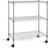 imageSimple Deluxe 5Tier Heavy Duty Storage Shelves 1750 Lbs Loading Capacity 3543quot W x 1772quot D x 7087quot H Adjustable Shelving Unit with Wheels ChromeChrome