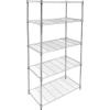 imageSimple Deluxe 5Tier Heavy Duty Storage Shelves 1750 Lbs Loading Capacity 3543quot W x 1772quot D x 7087quot H Adjustable Shelving Unit with Wheels ChromeChrome