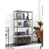 imageSimple Deluxe 5Tier Heavy Duty Storage Shelves 1750 Lbs Loading Capacity 3543quot W x 1772quot D x 7087quot H Adjustable Shelving Unit with Wheels ChromeBlack