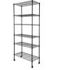 imageSimple Deluxe 5Tier Heavy Duty Storage Shelves 1750 Lbs Loading Capacity 3543quot W x 1772quot D x 7087quot H Adjustable Shelving Unit with Wheels ChromeBlack