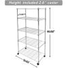 imageSimple Deluxe 5Tier Heavy Duty Storage Shelves 1750 Lbs Loading Capacity 3543quot W x 1772quot D x 7087quot H Adjustable Shelving Unit with Wheels ChromeChrome