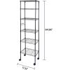 imageSimple Deluxe 5Tier Heavy Duty Storage Shelves 1750 Lbs Loading Capacity 3543quot W x 1772quot D x 7087quot H Adjustable Shelving Unit with Wheels ChromeBlack