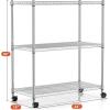 imageSimple Deluxe 5Tier Heavy Duty Storage Shelves 1750 Lbs Loading Capacity 3543quot W x 1772quot D x 7087quot H Adjustable Shelving Unit with Wheels ChromeChrome