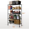 imageSimple Deluxe 5Tier Heavy Duty Storage Shelves 1750 Lbs Loading Capacity 3543quot W x 1772quot D x 7087quot H Adjustable Shelving Unit with Wheels ChromeBlack