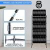 imageSimple Deluxe 5Tier Heavy Duty Storage Shelves 1750 Lbs Loading Capacity 3543quot W x 1772quot D x 7087quot H Adjustable Shelving Unit with Wheels ChromeBlack