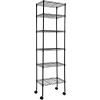 imageSimple Deluxe 5Tier Heavy Duty Storage Shelves 1750 Lbs Loading Capacity 3543quot W x 1772quot D x 7087quot H Adjustable Shelving Unit with Wheels ChromeBlack
