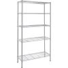 imageSimple Deluxe 5Tier Heavy Duty Storage Shelves 1750 Lbs Loading Capacity 3543quot W x 1772quot D x 7087quot H Adjustable Shelving Unit with Wheels ChromeChrome