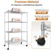 imageSimple Deluxe 5Tier Heavy Duty Storage Shelves 1750 Lbs Loading Capacity 3543quot W x 1772quot D x 7087quot H Adjustable Shelving Unit with Wheels ChromeChrome