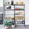 imageSimple Deluxe 5Tier Heavy Duty Storage Shelves 1750 Lbs Loading Capacity 3543quot W x 1772quot D x 7087quot H Adjustable Shelving Unit with Wheels ChromeBlack