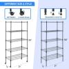 imageSimple Deluxe 5Tier Heavy Duty Storage Shelves 1750 Lbs Loading Capacity 3543quot W x 1772quot D x 7087quot H Adjustable Shelving Unit with Wheels ChromeBlack