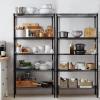 imageSimple Deluxe 5Tier Heavy Duty Storage Shelves 1750 Lbs Loading Capacity 3543quot W x 1772quot D x 7087quot H Adjustable Shelving Unit with Wheels ChromeBlack
