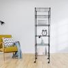 imageSimple Deluxe 5Tier Heavy Duty Storage Shelves 1750 Lbs Loading Capacity 3543quot W x 1772quot D x 7087quot H Adjustable Shelving Unit with Wheels ChromeBlack