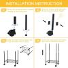 imageSimple Deluxe 5Tier Heavy Duty Storage Shelves 1750 Lbs Loading Capacity 3543quot W x 1772quot D x 7087quot H Adjustable Shelving Unit with Wheels ChromeBlack