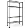 imageSimple Deluxe 5Tier Heavy Duty Storage Shelves 1750 Lbs Loading Capacity 3543quot W x 1772quot D x 7087quot H Adjustable Shelving Unit with Wheels ChromeBlack