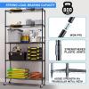 imageSimple Deluxe 5Tier Heavy Duty Storage Shelves 1750 Lbs Loading Capacity 3543quot W x 1772quot D x 7087quot H Adjustable Shelving Unit with Wheels ChromeBlack