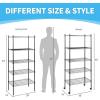 imageSimple Deluxe 5Tier Heavy Duty Storage Shelves 1750 Lbs Loading Capacity 3543quot W x 1772quot D x 7087quot H Adjustable Shelving Unit with Wheels ChromeBlack