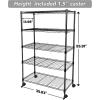 imageSimple Deluxe 5Tier Heavy Duty Storage Shelves 1750 Lbs Loading Capacity 3543quot W x 1772quot D x 7087quot H Adjustable Shelving Unit with Wheels ChromeBlack