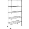 imageSimple Deluxe 5Tier Heavy Duty Storage Shelves 1750 Lbs Loading Capacity 3543quot W x 1772quot D x 7087quot H Adjustable Shelving Unit with Wheels ChromeBlack