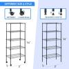 imageSimple Deluxe 5Tier Heavy Duty Storage Shelves 1750 Lbs Loading Capacity 3543quot W x 1772quot D x 7087quot H Adjustable Shelving Unit with Wheels ChromeBlack