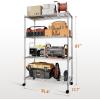 imageSimple Deluxe 5Tier Heavy Duty Storage Shelves 1750 Lbs Loading Capacity 3543quot W x 1772quot D x 7087quot H Adjustable Shelving Unit with Wheels ChromeChrome