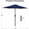 imageSimple Deluxe 9 Patio Umbrella Outdoor Table Market Yard Umbrella with Push Button TiltCrankDark Blue 2Pack75ft