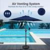 imageSimple Deluxe 9 Patio Umbrella Outdoor Table Market Yard Umbrella with Push Button TiltCrankDark Blue75ft