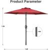 imageSimple Deluxe 9 Patio Umbrella Outdoor Table Market Yard Umbrella with Push Button TiltCrankRed75ft