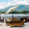 imageSimple Deluxe 9ft Outdoor Market Table Patio Umbrella with Button TiltBeige 2Pack