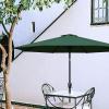 imageSimple Deluxe 9ft Outdoor Market Table Patio Umbrella with Button TiltGreenBlack