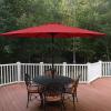 imageSimple Deluxe 9ft Outdoor Market Table Patio Umbrella with Button TiltRed