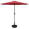 imageSimple Deluxe 9ft Outdoor Market Table Patio Umbrella with Button TiltRedBlack