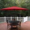imageSimple Deluxe 9ft Outdoor Market Table Patio Umbrella with Button TiltRedBlack