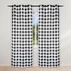 imageSimple Deluxe Buffalo Check Blackout Curtains Panels for Living Room Bedroom Farmhouse Courtyard Style Room Darkening Thermal Insulated Plaid Grommet Curtain 37quot W x 63quot L White and RedBlack and White