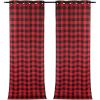imageSimple Deluxe Buffalo Check Blackout Curtains Panels for Living Room Bedroom Farmhouse Courtyard Style Room Darkening Thermal Insulated Plaid Grommet Curtain 37quot W x 63quot L White and RedBlack and Red