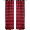 imageSimple Deluxe Buffalo Check Blackout Curtains Panels for Living Room Bedroom Farmhouse Courtyard Style Room Darkening Thermal Insulated Plaid Grommet Curtain 37quot W x 63quot L White and RedBlack and Red