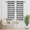 imageSimple Deluxe Buffalo Check Blackout Curtains Panels for Living Room Bedroom Farmhouse Courtyard Style Room Darkening Thermal Insulated Plaid Grommet Curtain 37quot W x 63quot L White and RedBlack and White