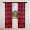 imageSimple Deluxe Buffalo Check Blackout Curtains Panels for Living Room Bedroom Farmhouse Courtyard Style Room Darkening Thermal Insulated Plaid Grommet Curtain 37quot W x 63quot L White and RedBlack and Red