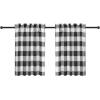 imageSimple Deluxe Buffalo Check Kitchen Tier Curtains Plaid Gingham Small Curtain for Half Cafe Windows 26quot W x 24quot L Black and White